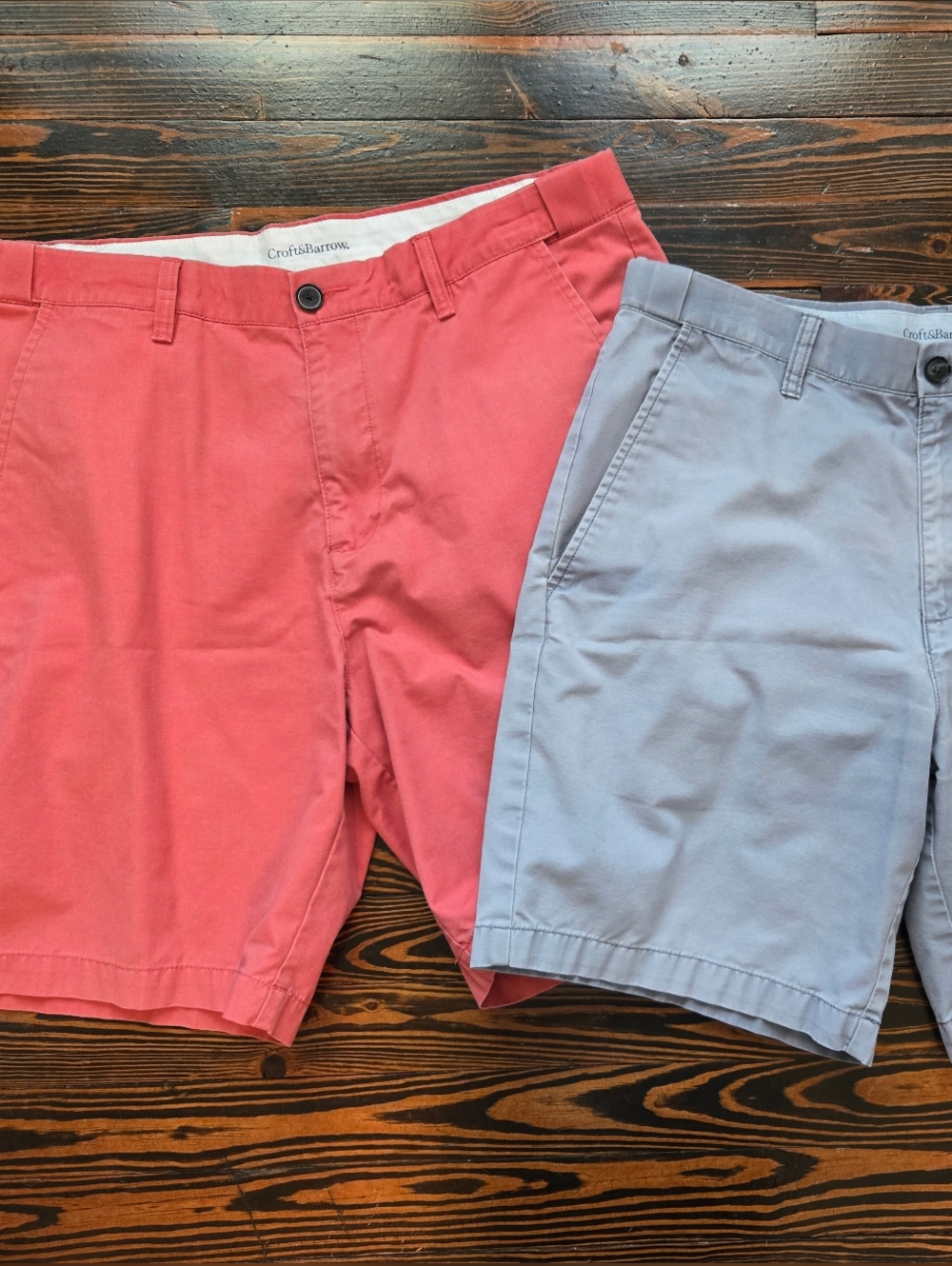 Croft & Barrow Mens Bundle 2 Pairs Chino Shorts Pastel Spring Easter Size 34